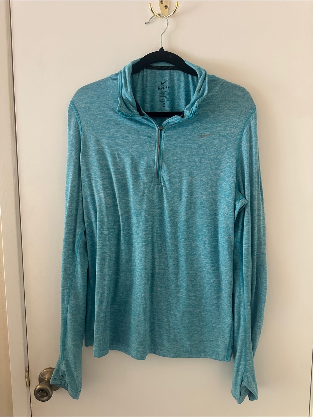 Nike Light Teal Quarter-Zip Performance Top